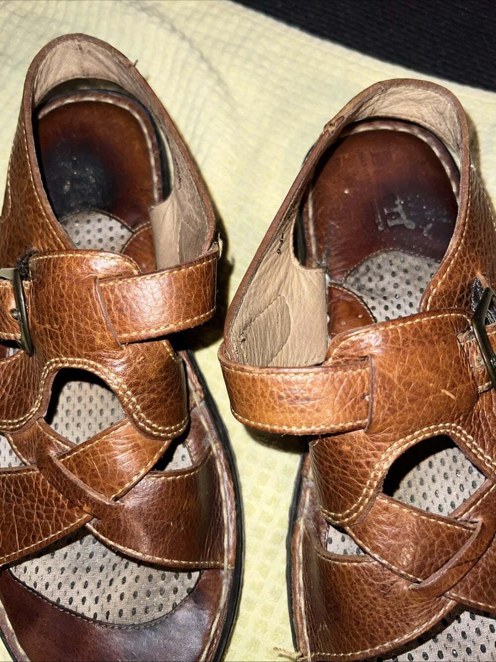 Born Shoes Women's Sz 9 Fisherman Sandals Open Toe Genuine Leather Brown Comfort - Picture 7 of 12